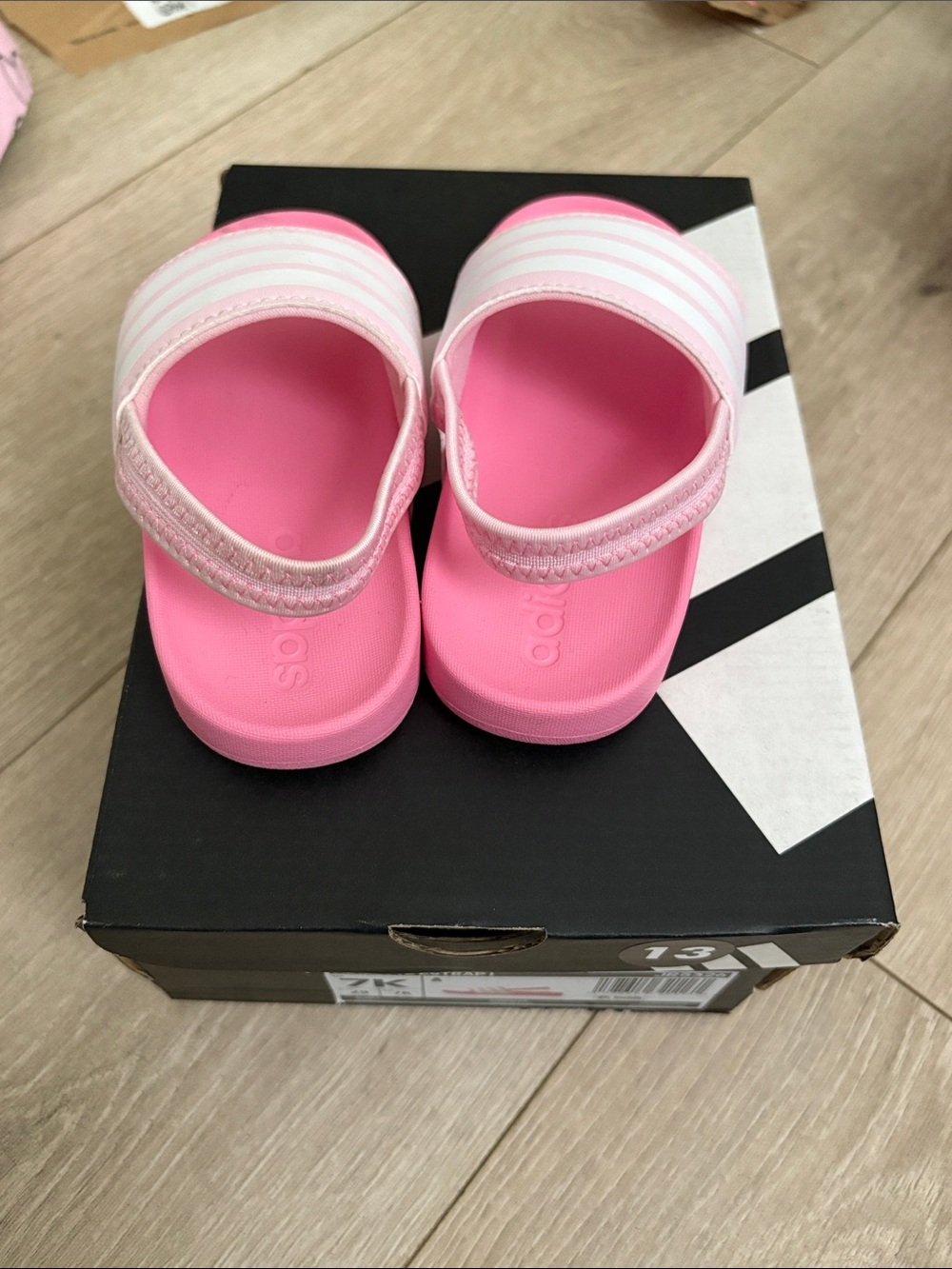 adidas Pink Kids Slide Sandals Adilette